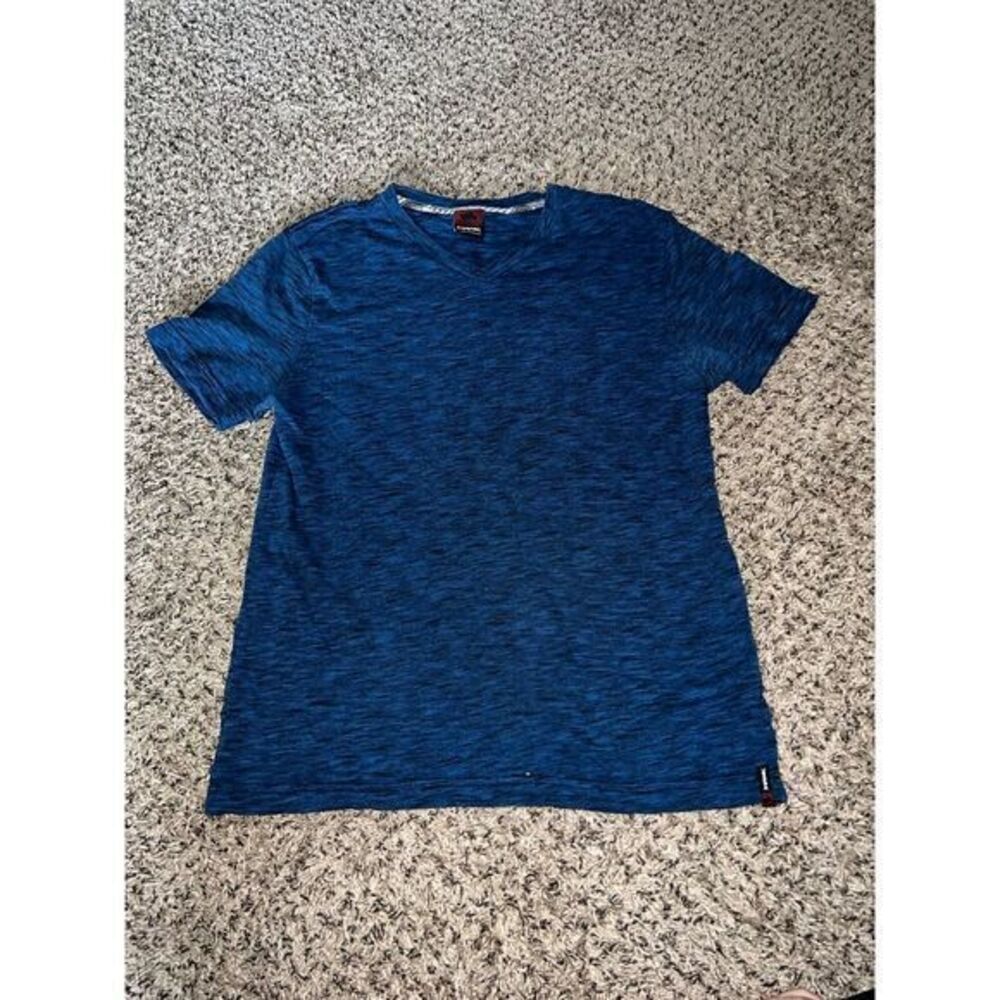 Hawk blue/black men's‎ v neck t-shirt size small